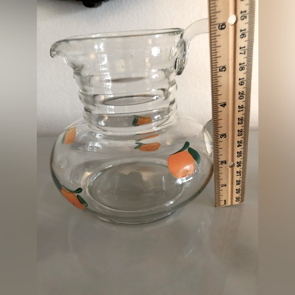 ANCHOR HOCKING Vintage Orange Juice Pitcher and 6 glasses. - Picture 2 of 8